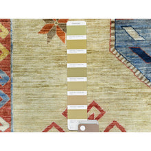 Load image into Gallery viewer, 10&#39;2&quot;x13&#39;6&quot; Light Green, Extra Soft Wool Hand Knotted, Armenian Inspired Caucasian Design 200 Kpsi, Vegetable Dyes Dense Weave, Oriental Rug FWR495678