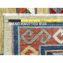 Load image into Gallery viewer, 10&#39;2&quot;x13&#39;6&quot; Light Green, Extra Soft Wool Hand Knotted, Armenian Inspired Caucasian Design 200 KPSI, Vegetable Dyes Dense Weave, Oriental Rug FWR495678