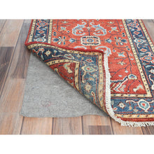 Load image into Gallery viewer, 2&#39;x2&#39;10&quot; Tomato Red, Afghan Peshawar With Serapi Heriz Design, Vegetable Dyes Dense Weave, Pure Wool Hand Knotted, Mat Oriental Rug FWR495786