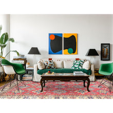 Load image into Gallery viewer, 7&#39;10&quot;x10&#39;6&quot; Coral Red, Natural Dyes Densely Woven, Natural Wool Hand Knotted, Afghan Super Kazak With Geometric Medallions, Oriental Rug FWR495840