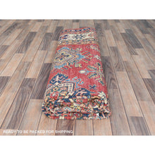 Load image into Gallery viewer, 7&#39;10&quot;x10&#39;6&quot; Coral Red, Natural Dyes Densely Woven, Natural Wool Hand Knotted, Afghan Super Kazak With Geometric Medallions, Oriental Rug FWR495840