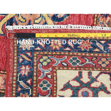 Load image into Gallery viewer, 7&#39;10&quot;x10&#39;6&quot; Coral Red, Natural Dyes Densely Woven, Natural Wool Hand Knotted, Afghan Super Kazak With Geometric Medallions, Oriental Rug FWR495840