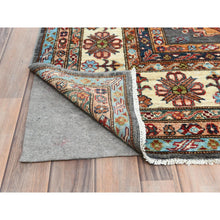 Load image into Gallery viewer, 10&#39;3&quot;x13&#39;10&quot; Stone Gray, Densely Woven Extra Soft Wool, Hand Knotted Afghan Super Kazak With Geometric Medallions, Natural Dyes, Oriental Rug FWR495888