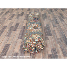 Load image into Gallery viewer, 10&#39;3&quot;x13&#39;10&quot; Stone Gray, Densely Woven Extra Soft Wool, Hand Knotted Afghan Super Kazak With Geometric Medallions, Natural Dyes, Oriental Rug FWR495888