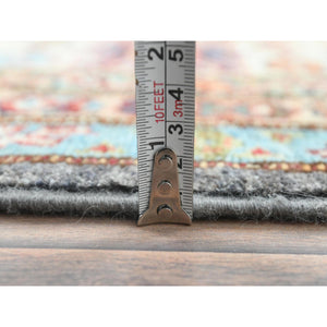10'3"x13'10" Stone Gray, Densely Woven Extra Soft Wool, Hand Knotted Afghan Super Kazak With Geometric Medallions, Natural Dyes, Oriental Rug FWR495888