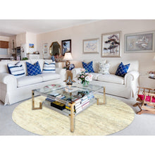 Load image into Gallery viewer, 12&#39;1&quot;x12&#39;1&quot; Beige, Shag Flokati Greek Style, Undyed Natural Wool Hand Knotted, Round Oriental Rug FWR495948