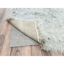 Load image into Gallery viewer, 8&#39;x9&#39;9&quot; Blueish Gray, Shag Flokati Greek Style, Undyed Natural Wool Hand Knotted, Oriental Rug FWR495960