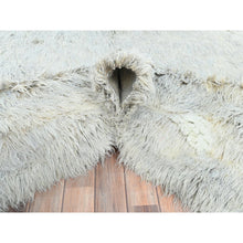 Load image into Gallery viewer, 8&#39;x9&#39;9&quot; Blueish Gray, Shag Flokati Greek Style, Undyed Natural Wool Hand Knotted, Oriental Rug FWR495960