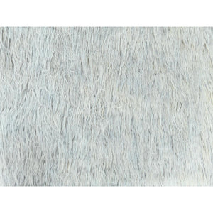 8'x9'9" Blueish Gray, Shag Flokati Greek Style, Undyed Natural Wool Hand Knotted, Oriental Rug FWR495960