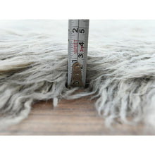 Load image into Gallery viewer, 8&#39;x9&#39;9&quot; Blueish Gray, Shag Flokati Greek Style, Undyed Natural Wool Hand Knotted, Oriental Rug FWR495960