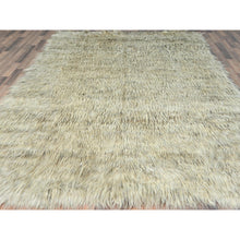 Load image into Gallery viewer, 7&#39;7&quot;x9&#39;10&quot; Gray, Undyed Natural Wool Hand Knotted, Shag Flokati Greek Style, Oriental Rug FWR495966