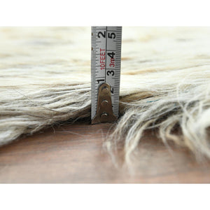 7'7"x9'10" Gray, Undyed Natural Wool Hand Knotted, Shag Flokati Greek Style, Oriental Rug FWR495966