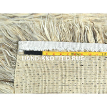 Load image into Gallery viewer, 7&#39;7&quot;x9&#39;10&quot; Gray, Undyed Natural Wool Hand Knotted, Shag Flokati Greek Style, Oriental Rug FWR495966