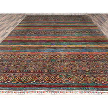 Load image into Gallery viewer, 9&#39;10&quot;x13&#39;2&quot; Colorful, Afghan Super Kazak With Khorjin Design, Natural Dyes, Organic Wool, Hand Knotted, Oriental Rug FWR496122