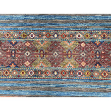 Load image into Gallery viewer, 9&#39;10&quot;x13&#39;2&quot; Colorful, Afghan Super Kazak with Khorjin Design, Natural Dyes, Organic Wool, Hand Knotted, Oriental Rug FWR496122