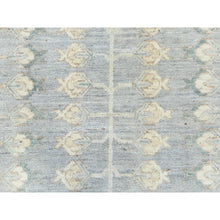 Load image into Gallery viewer, 9&#39;1&quot;x12&#39; Misty Gray, Afghan Peshawar With Khotan Design, Stone Washed, Soft Wool, Hand Knotted, Oriental Rug FWR496212