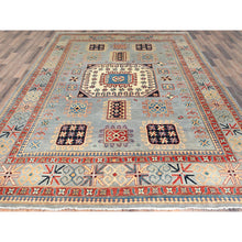 Load image into Gallery viewer, 7&#39;9&quot;x10&#39;8&quot; Ash Gray, Special Kazak With All Over Medallions Natural Dyes, 100% Wool Hand Knotted, Oriental Rug FWR496236