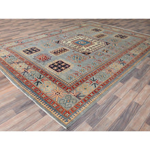 Load image into Gallery viewer, 7&#39;9&quot;x10&#39;8&quot; Ash Gray, Special Kazak With All Over Medallions Natural Dyes, 100% Wool Hand Knotted, Oriental Rug FWR496236