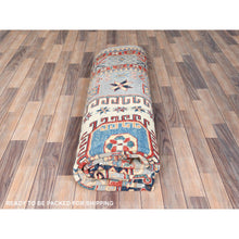 Load image into Gallery viewer, 7&#39;9&quot;x10&#39;8&quot; Ash Gray, Special Kazak With All Over Medallions Natural Dyes, 100% Wool Hand Knotted, Oriental Rug FWR496236
