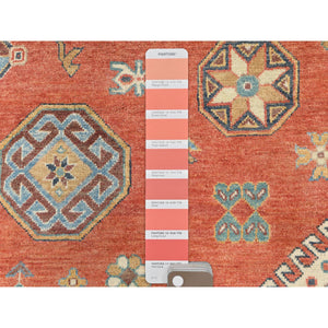9'x11'9" Crimson Red, Special Kazak With All Over Medallions Natural Dyes, Extra Soft Wool Hand Knotted, Oriental Rug FWR496254