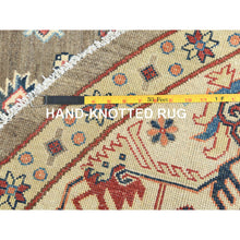 Load image into Gallery viewer, 9&#39;x9&#39; Taupe Brown, Special Kazak With All Over Pattern Natural Dyes, Organic Wool Hand Knotted, Round Oriental Rug FWR496266
