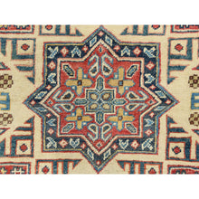 Load image into Gallery viewer, 8&#39;x7&#39;9&quot; Pale Goldenrod, Special Kazak With Large Medallion Natural Dyes, 100% Wool Hand Knotted, Round Oriental Rug FWR496272