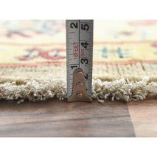 Load image into Gallery viewer, 8&#39;x7&#39;9&quot; Pale Goldenrod, Special Kazak with Large Medallion Natural Dyes, 100% Wool Hand Knotted, Round Oriental Rug FWR496272