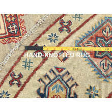 Load image into Gallery viewer, 8&#39;x7&#39;9&quot; Pale Goldenrod, Special Kazak With Large Medallion Natural Dyes, 100% Wool Hand Knotted, Round Oriental Rug FWR496272