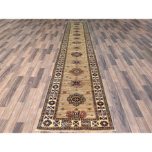 Load image into Gallery viewer, 2&#39;7&quot;x13&#39;6&quot; Chamomile, Afghan Super Kazak Natural Dyes Densely Woven, Soft Wool Hand Knotted, Runner Oriental Rug FWR496326