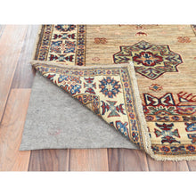 Load image into Gallery viewer, 2&#39;7&quot;x13&#39;6&quot; Chamomile, Afghan Super Kazak Natural Dyes Densely Woven, Soft Wool Hand Knotted, Runner Oriental Rug FWR496326