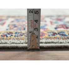 Load image into Gallery viewer, 2&#39;7&quot;x8&#39;5&quot; Ash Gray, Soft Wool Hand Knotted, Afghan Super Kazak With Geometric Medallions, Natural Dyes Densely Woven, Runner Oriental Rug FWR496392