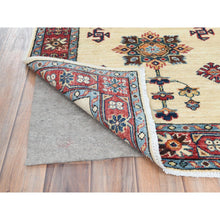 Load image into Gallery viewer, 2&#39;7&quot;x8&#39;6&quot; Ivory, Dense Weave Extra Soft Wool, Hand Knotted Afghan Super Kazak Natural Dyes, Runner Oriental Rug FWR496398