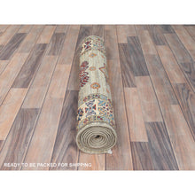 Load image into Gallery viewer, 2&#39;10&quot;x8&#39;3&quot; Ecru Color, 100% Wool Hand Knotted, Afghan Super Kazak, Natural Dyes Densely Woven, Runner Oriental Rug FWR496416