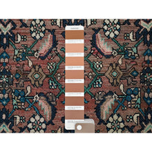 Load image into Gallery viewer, 2&#39;2&quot;x8&#39;7&quot; Blush Red, Vintage Persian Hamadan With Distinct Abrash, Fish All Over Design, Cropped Thin, Zero Pile, Sides And Ends Professionally Secured, Hand Knotted, Pure Wool, Narrow Runner, Oriental Rug FWR4962