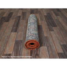 Load image into Gallery viewer, 2&#39;2&quot;x8&#39;7&quot; Blush Red, Vintage Persian Hamadan With Distinct Abrash, Fish All Over Design, Cropped Thin, Zero Pile, Sides And Ends Professionally Secured, Hand Knotted, Pure Wool, Narrow Runner, Oriental Rug FWR4962