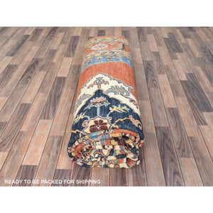9'1"x11'8" Burnt Orange, Afghan Peshawar With Bakshaish Design Vegetable Dyes, 100% Wool Hand Knotted, Oriental Rug FWR496944