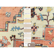 Load image into Gallery viewer, 8&#39;9&quot;x11&#39;8&quot; Pastel Orange, Afghan Peshawar with Serapi Heriz Medallion Design Vegetable Dyes, Natural Wool Hand Knotted, Oriental Rug FWR497256