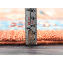 Load image into Gallery viewer, 8&#39;9&quot;x11&#39;8&quot; Pastel Orange, Afghan Peshawar with Serapi Heriz Medallion Design Vegetable Dyes, Natural Wool Hand Knotted, Oriental Rug FWR497256