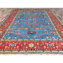 Load image into Gallery viewer, 9&#39;10&quot;x13&#39;6&quot; Carolina Blue, Afghan Peshawar With All Over Heriz Design, Natural Dyes, Pure Wool, Hand Knotted, Oriental Rug FWR497274