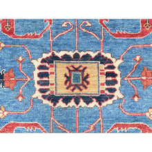 Load image into Gallery viewer, 9&#39;10&quot;x13&#39;6&quot; Carolina Blue, Afghan Peshawar With All Over Heriz Design, Natural Dyes, Pure Wool, Hand Knotted, Oriental Rug FWR497274
