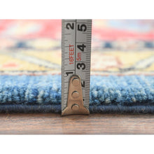 Load image into Gallery viewer, 9&#39;10&quot;x13&#39;6&quot; Carolina Blue, Afghan Peshawar With All Over Heriz Design, Natural Dyes, Pure Wool, Hand Knotted, Oriental Rug FWR497274