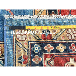 9'10"x13'6" Carolina Blue, Afghan Peshawar With All Over Heriz Design, Natural Dyes, Pure Wool, Hand Knotted, Oriental Rug FWR497274