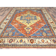 Load image into Gallery viewer, 9&#39;x11&#39;9&quot; Air Force Blue, Serapi Heriz Design 200 Kpsi, Natural Dyes Densely Woven, Soft Wool Hand Knotted, Oriental Rug FWR497280