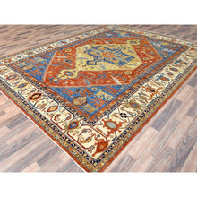 Load image into Gallery viewer, 9&#39;x11&#39;9&quot; Air Force Blue, Serapi Heriz Design 200 Kpsi, Natural Dyes Densely Woven, Soft Wool Hand Knotted, Oriental Rug FWR497280
