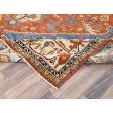 Load image into Gallery viewer, 9&#39;x11&#39;9&quot; Air Force Blue, Serapi Heriz Design 200 Kpsi, Natural Dyes Densely Woven, Soft Wool Hand Knotted, Oriental Rug FWR497280