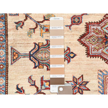 Load image into Gallery viewer, 8&#39;10&quot;x11&#39;9&quot; Cream, Afghan Super Kazak With Large Medallions, Natural Dyes, Dense Weave, Extra Soft Wool, Hand Knotted, Oriental Rug FWR497394