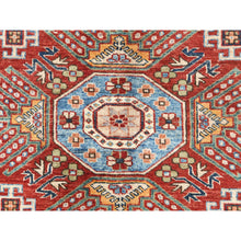 Load image into Gallery viewer, 8&#39;10&quot;x11&#39;9&quot; Cream, Afghan Super Kazak With Large Medallions, Natural Dyes, Dense Weave, Extra Soft Wool, Hand Knotted, Oriental Rug FWR497394