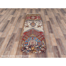Load image into Gallery viewer, 8&#39;10&quot;x11&#39;9&quot; Cream, Afghan Super Kazak With Large Medallions, Natural Dyes, Dense Weave, Extra Soft Wool, Hand Knotted, Oriental Rug FWR497394