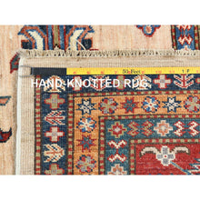 Load image into Gallery viewer, 8&#39;10&quot;x11&#39;9&quot; Cream, Afghan Super Kazak With Large Medallions, Natural Dyes, Dense Weave, Extra Soft Wool, Hand Knotted, Oriental Rug FWR497394