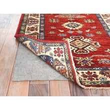 Load image into Gallery viewer, 2&#39;10&quot;x11&#39;7&quot; Fire Brick, Afghan Super Kazak With Geometric Medallions Natural Dyes, Dense Weave, Extra Soft Wool, Hand Knotted, Runner Oriental Rug FWR497430
